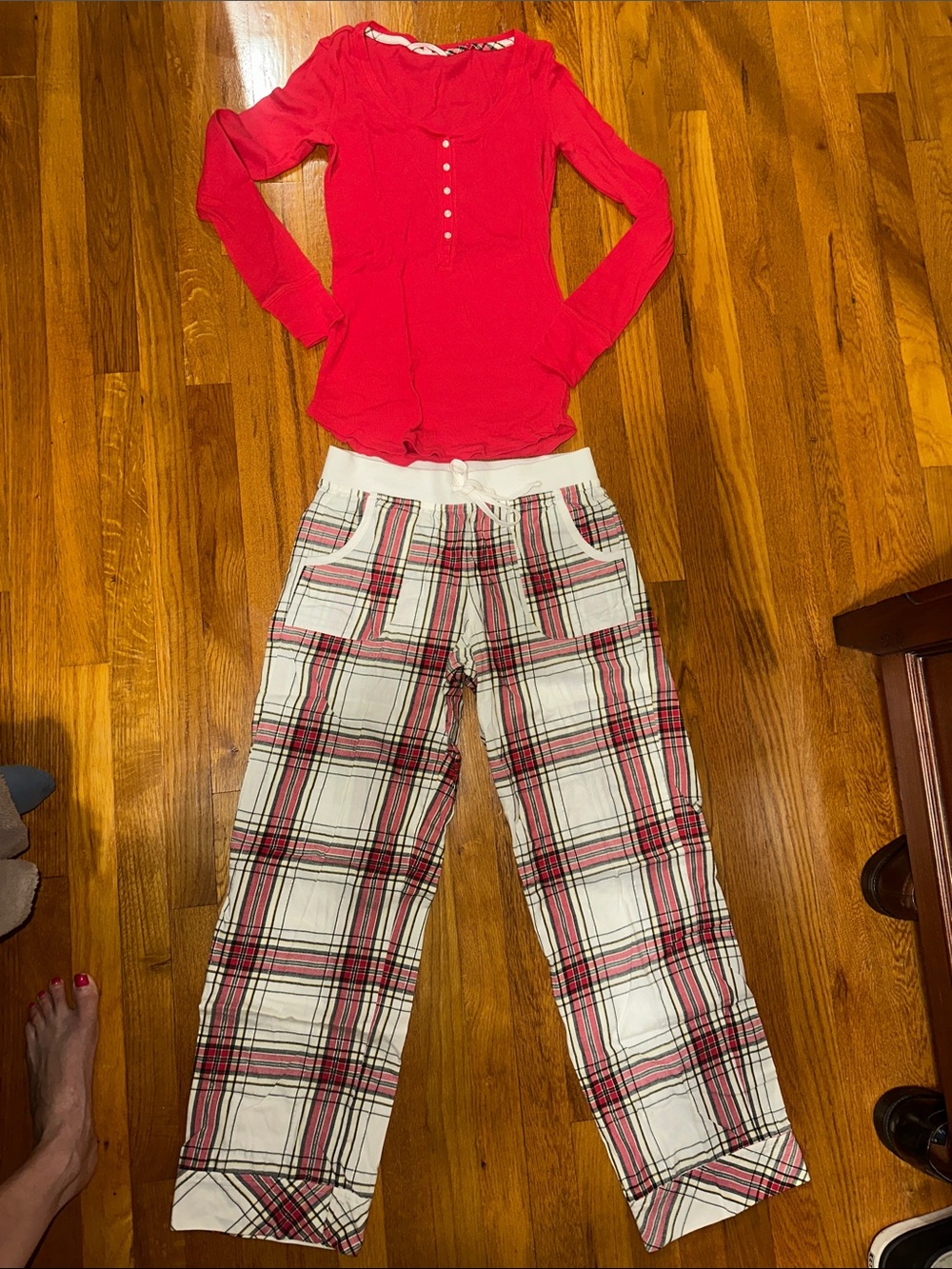 Victoria's Secret Red Plaid Lounge Joggers